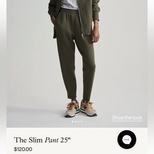 NWT Varley Doublesoft Slim pant olive night XS